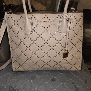 Michael Kors Cream Studded Tote Bag